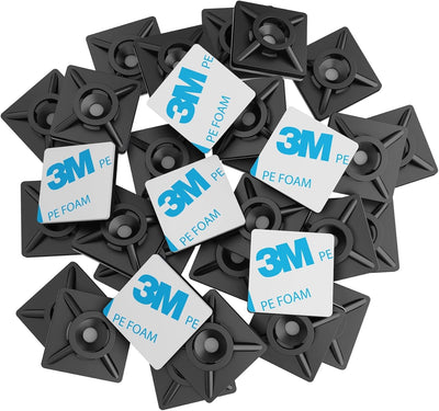 intervisio Klebesockel für Kabelbinder 19 mm x 19mm Montagesockel Kabelbinderhalter Set Schraubsocke