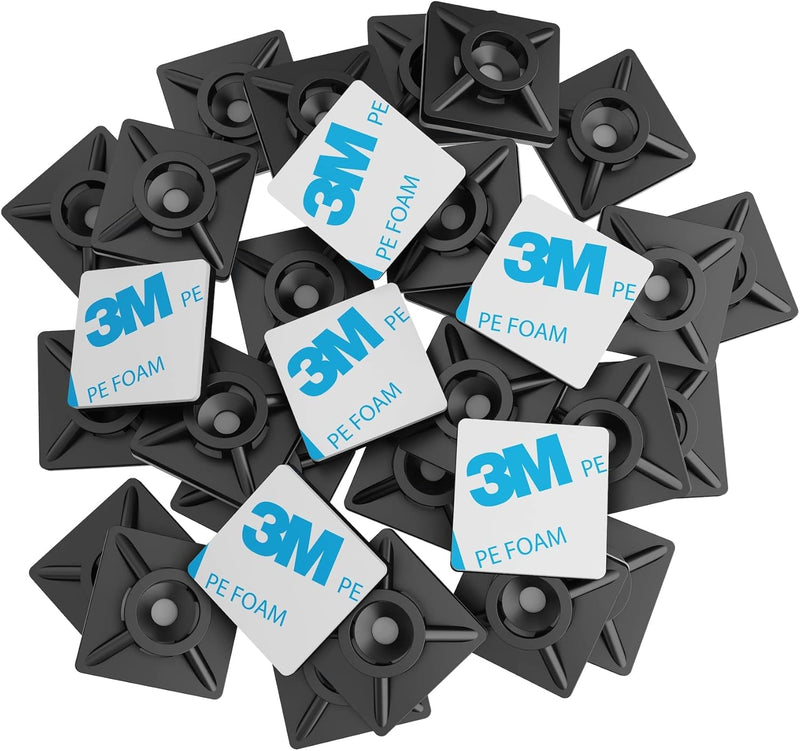 intervisio Klebesockel für Kabelbinder 19 mm x 19mm Montagesockel Kabelbinderhalter Set Schraubsocke