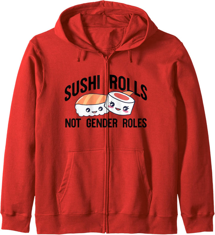 SUSHI ROLLS NOT GENDER ROLES Lustige feministische Meme Kapuzenjacke