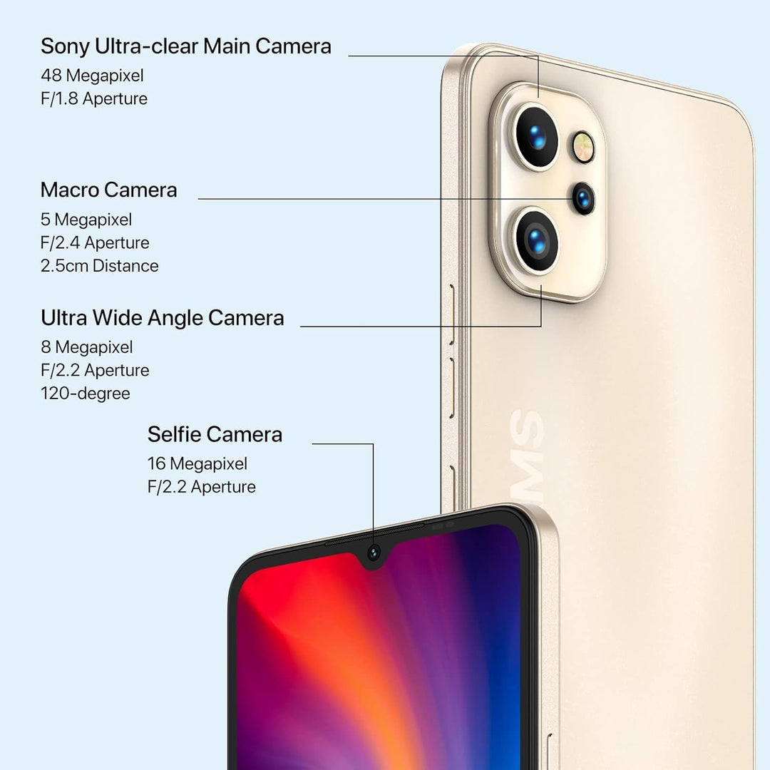 UMIDIGI A13 Pro Smartphone Ohne Vertrag 4GB + 128GB, 6,7" HD Grossen Bildschirm Vollbild,48MP AI 3-A