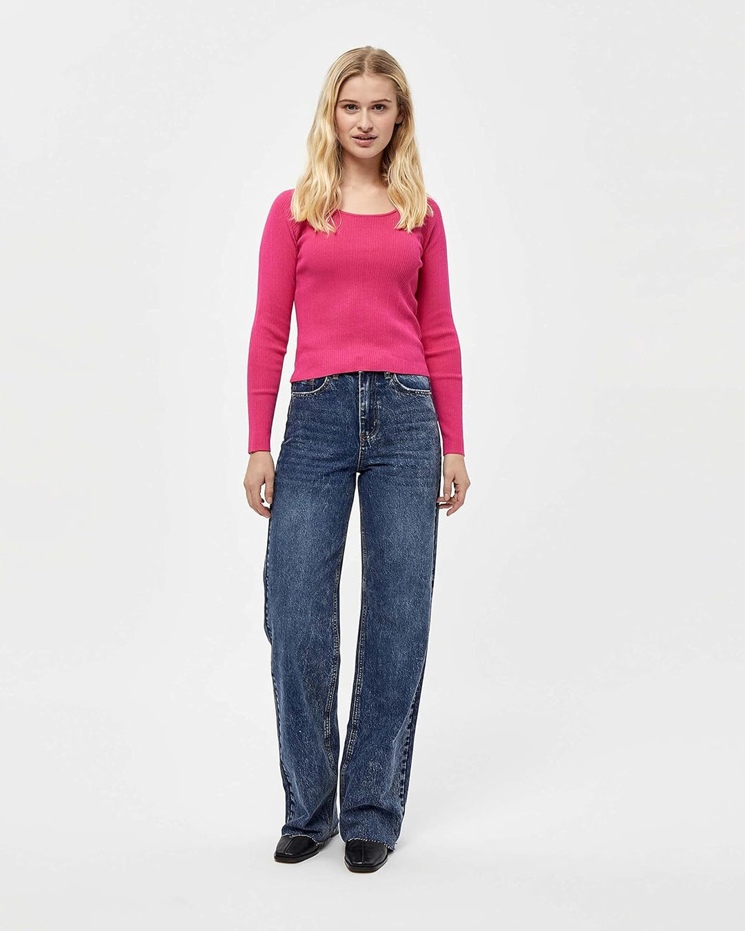 Desires Damen Koral Jeans mit weitem Bein 34 Dunkelblau, 34 Dunkelblau