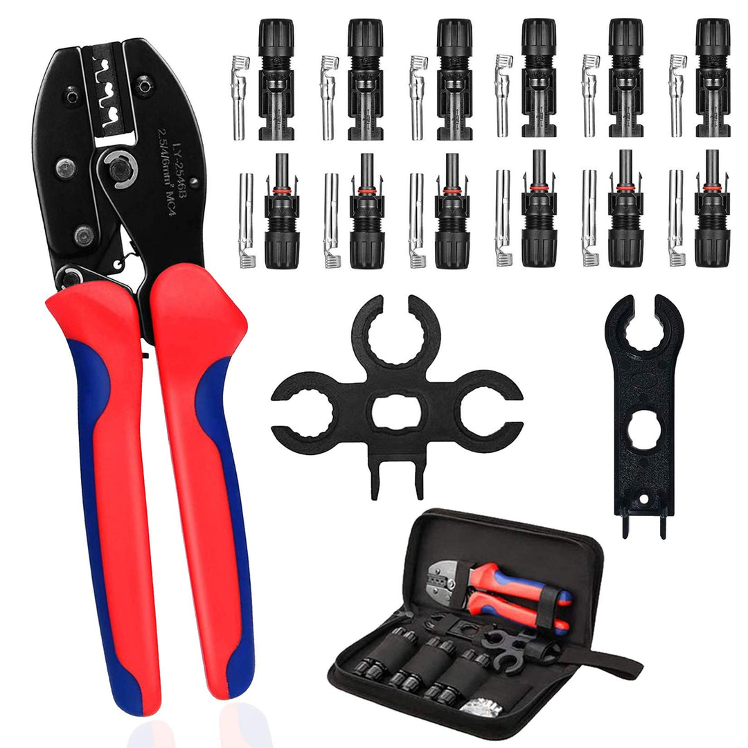 TRAMILY Solar Crimpzange Kit für Kabelverbinder für 2,5/4,0/6,0 mm² Solarpanel PV Kabel, 6 Stück män
