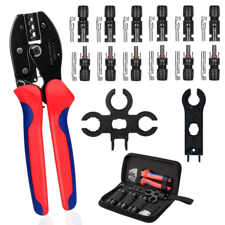 TRAMILY Solar Crimpzange Kit für Kabelverbinder für 2,5/4,0/6,0 mm² Solarpanel PV Kabel, 6 Stück män