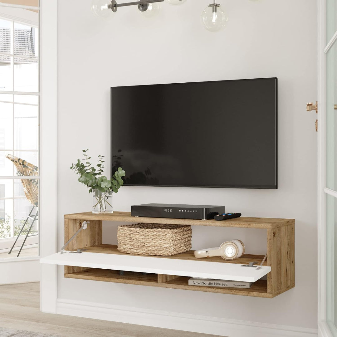 [en.casa] TV Board Laitila TV Schrank mit 2 Ablagen 2 Schranktüren Lowboard Fernsehtisch 100 x 31,5