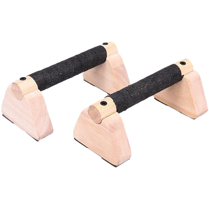 Push-Up Stand, 2x Parallettes Bars with Non-Slip Ergonomic Grips, 7.87 & 11.81-Inch Solid Wood Handl