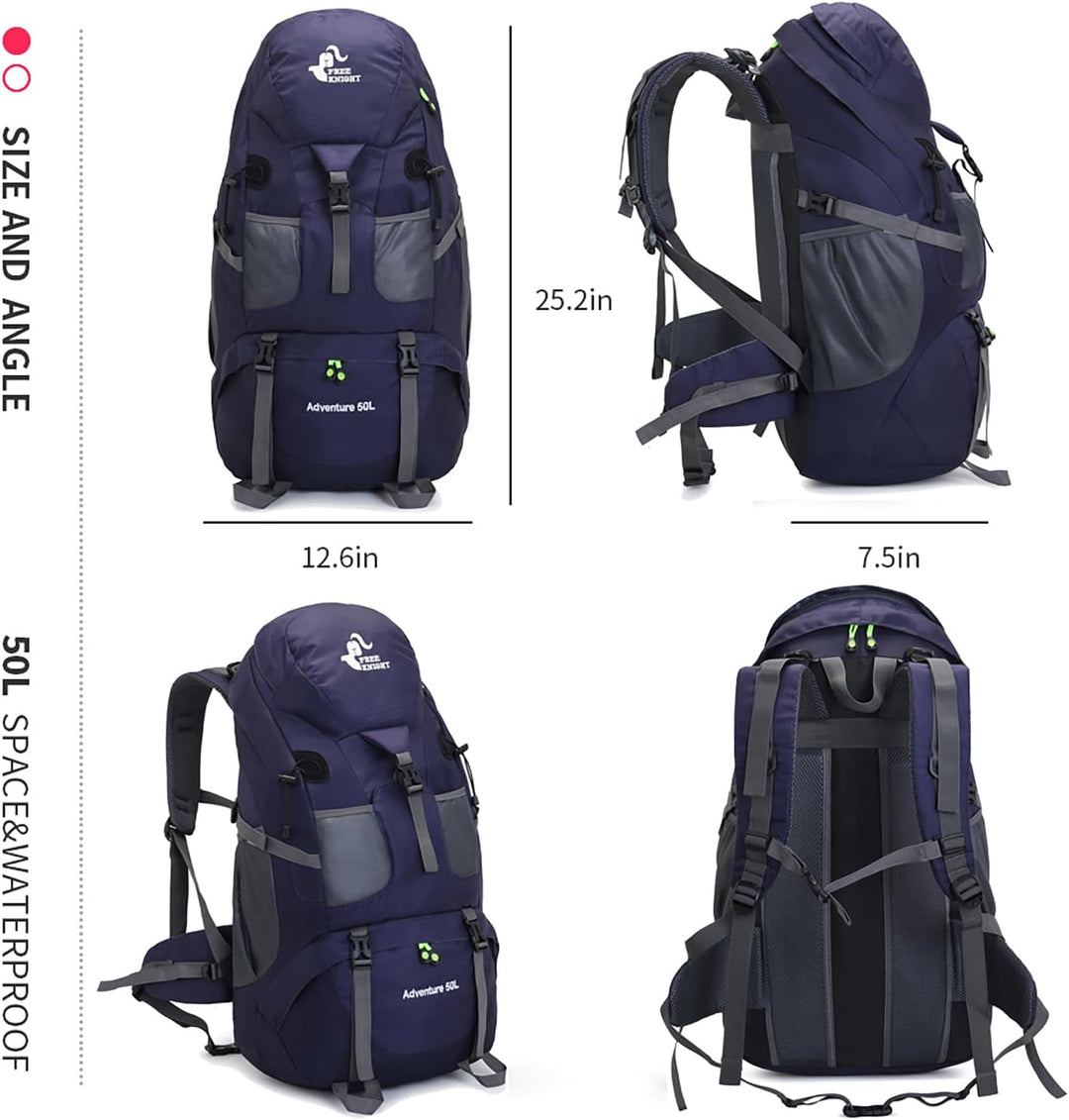 Bseash 50L Leichter wasserfester Wanderrucksack, Outdoor Sport Tagesrucksack Multifunktions Reisetas