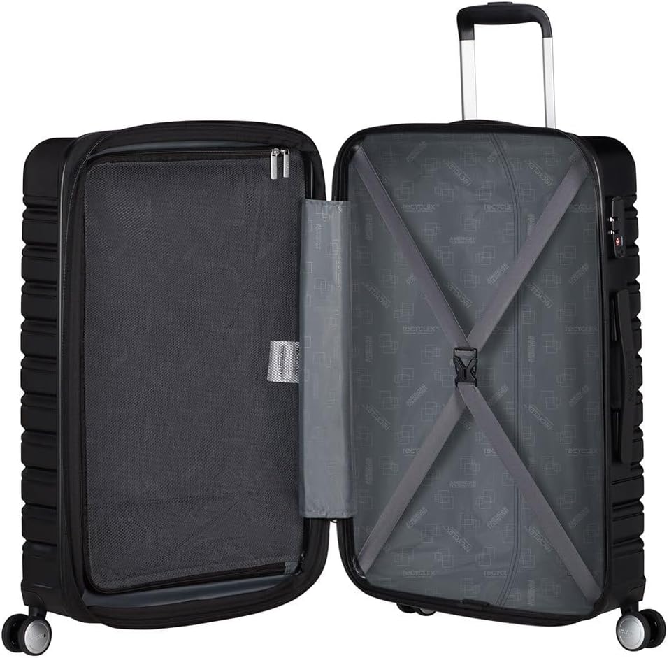American Tourister Flashline - Spinner M, Koffer, 67 cm, 69/75 L, Schwarz (Shadow Black) Black (Shad