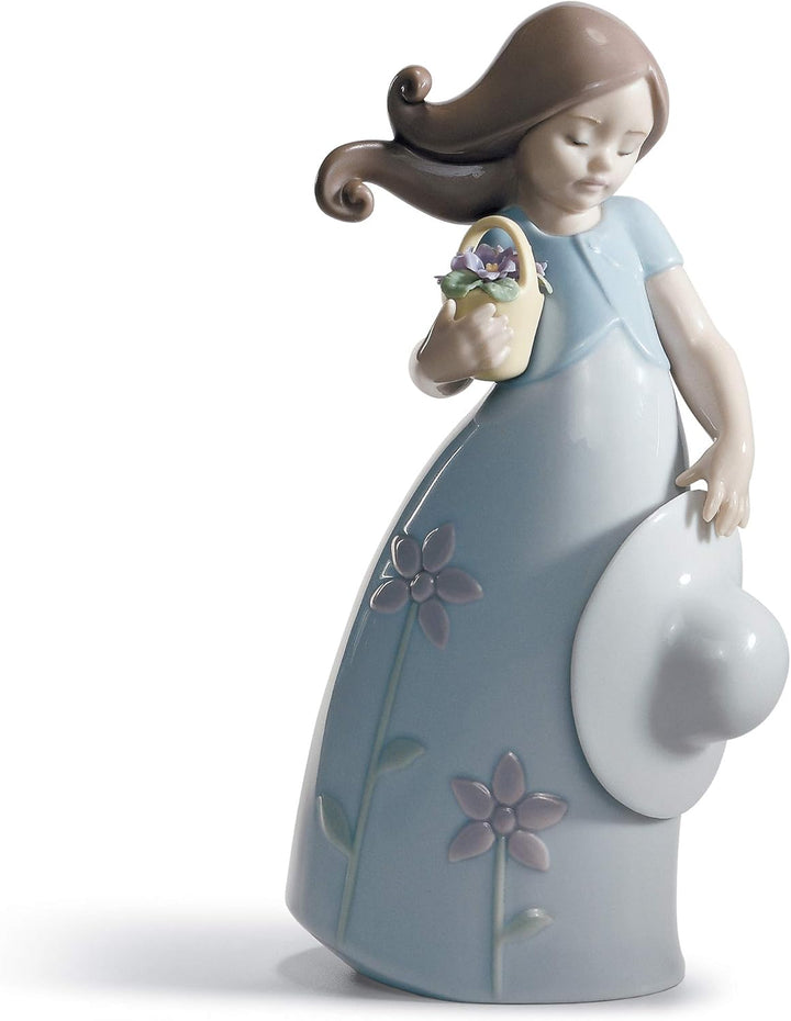 LLADRÓ Mädchen-Figur Kleines Veilchen. Mädchen. Porzellan.