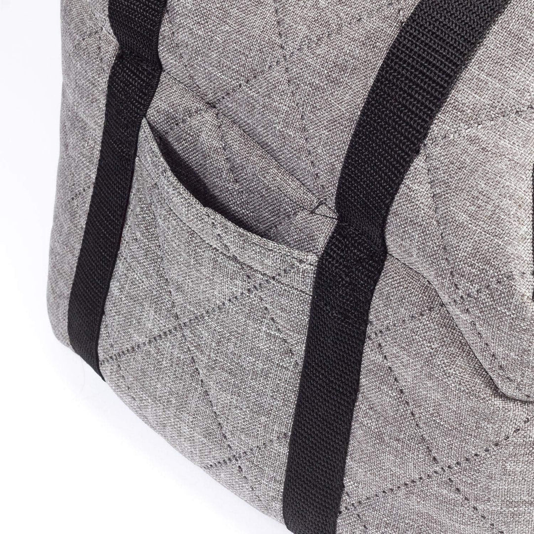 BOUTIQUE ZOO Hundetasche - Grau (Gesteppt), M bis 10 kg - Tragetasche für kleinen und mittleren Hund