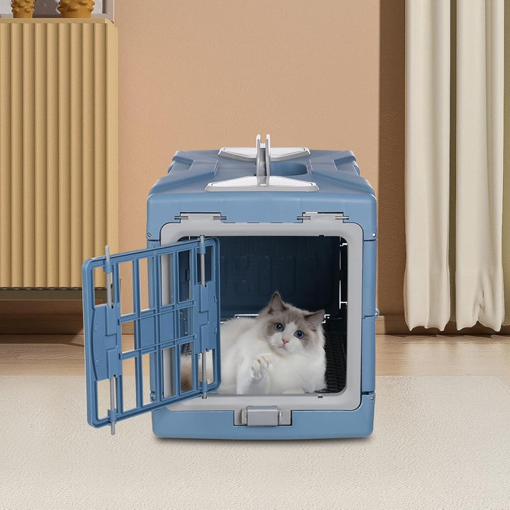 Transportbox Katze Gross, Faltbar Katzentragetasche Transporttasche mit Rutschfestes Mesh-Pad, Trans