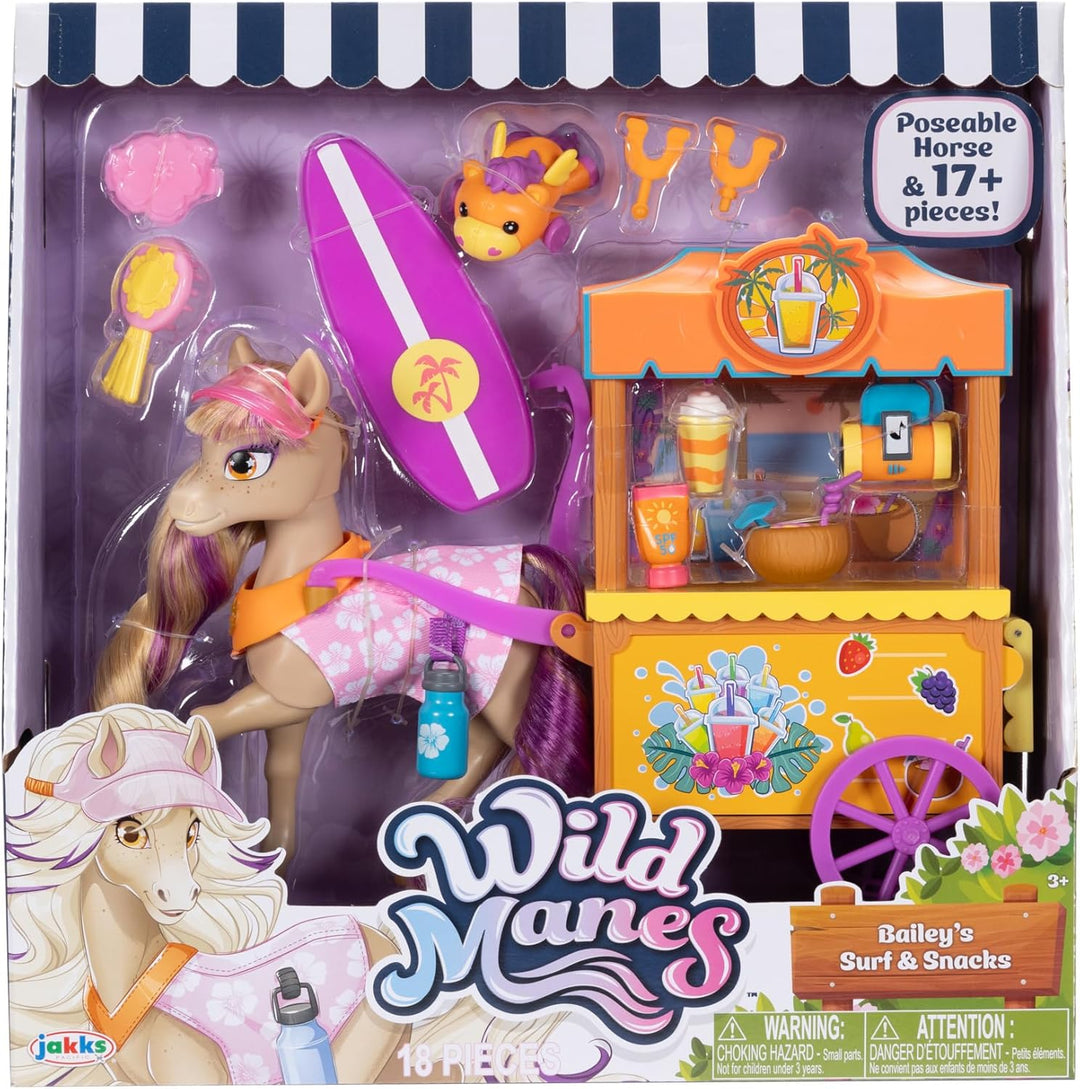 Jakks Pacific Wild Manes Pferdespielzeug für Mädchen, Bailey-Spielzeugpferd mit beweglichen Vorderbe