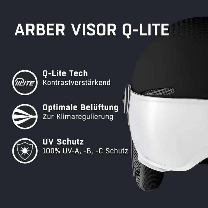 ALPINA ARBER VISOR Q-LITE - Hochwertiger & Leichter Skihelm Mit Kontrastverstärkendem Visier Für Erw