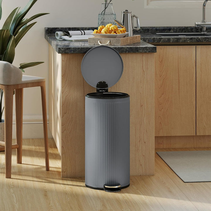 HOMCOM Mülleimer 30 L Treteimer mit Softclose-Deckel und Pedal, Abfallsammler mit abnehmbarem Innene