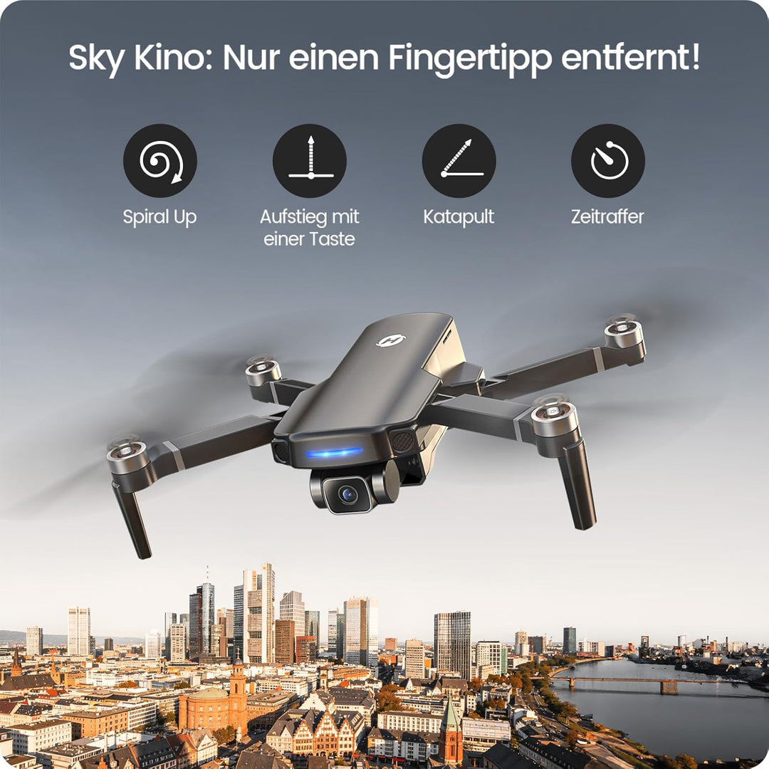 Holy Stone GPS Drohne mit 40 Min Flugzeit (2 Akkus), 4K Kamera, Auto-RTH, 5GHz WiFi bis 3000 m, unte