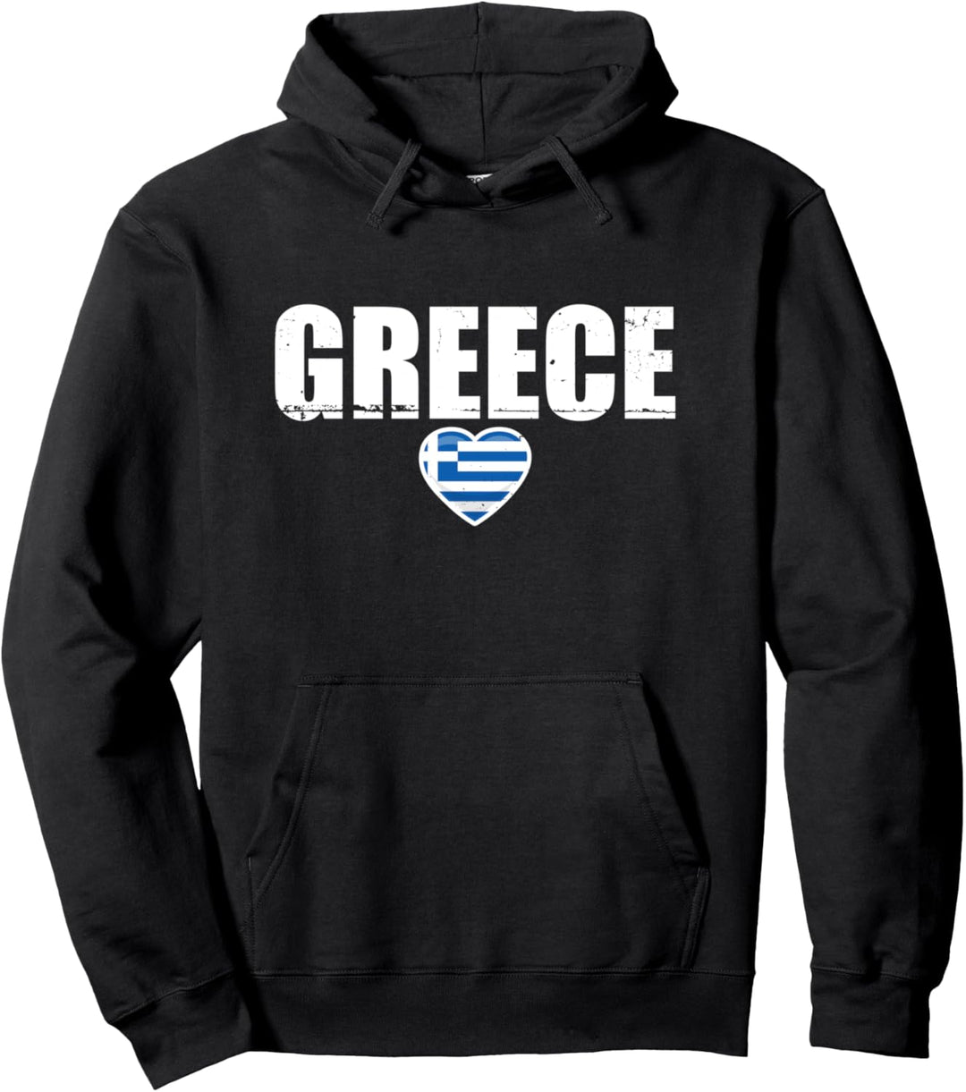 Greece Griechenland Herz Griechische Flagge Stolzer Grieche Pullover Hoodie