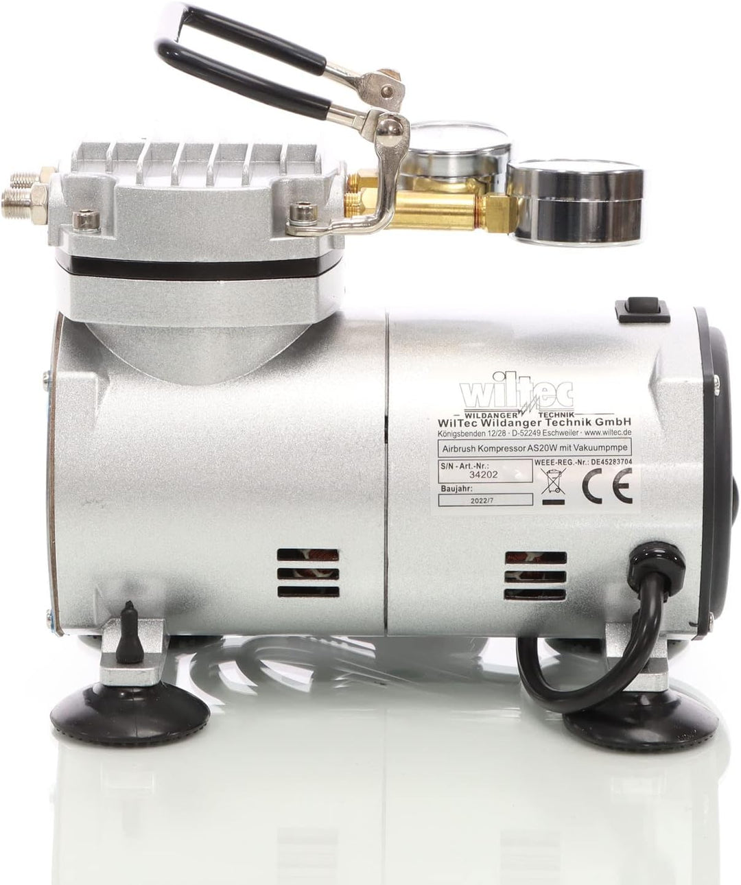 Airbrush Kompressor AS20W Vakuumpumpe Airbrushkompressor 4 bar Einzylinder