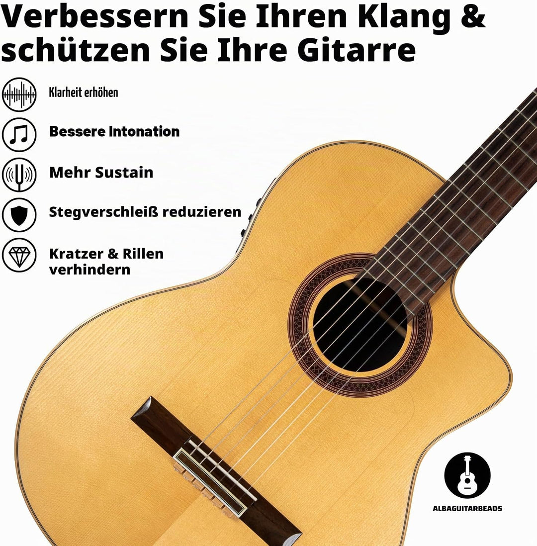 Klassische Gitarren Bridge Beads - Helles Holzmuster Tie Blocks für Nylon &amp; Carbon Saiten - Passend