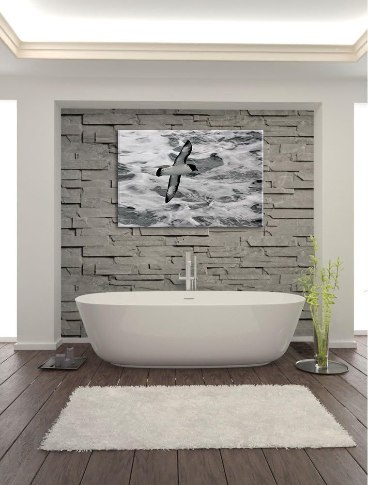 prächtige Möwe fliegt über Wasser Leinwand, XXL riesige Bilder fertig gerahmt mit Keilrahmen, Kunstd
