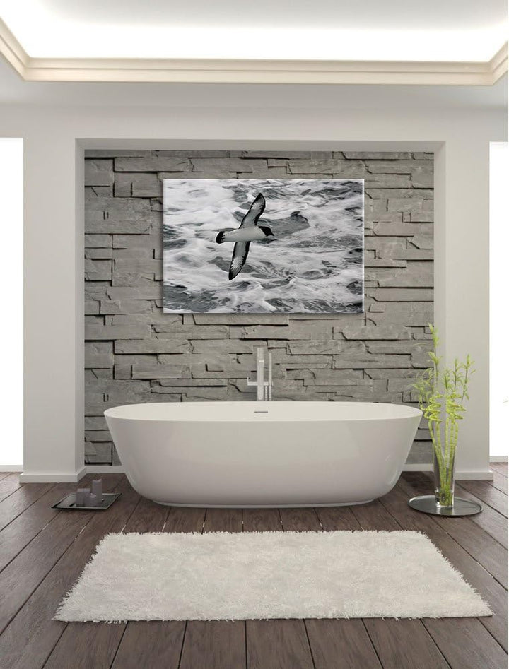 prächtige Möwe fliegt über Wasser Leinwand, XXL riesige Bilder fertig gerahmt mit Keilrahmen, Kunstd