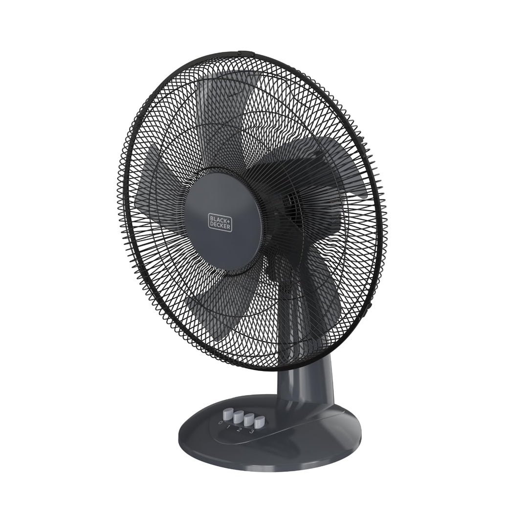 BLACK+DECKER - Tischventilator BXFD8000E + 45 W | 3 Stufen | Oszillation | 5 Flügel 40 cm | manuelle