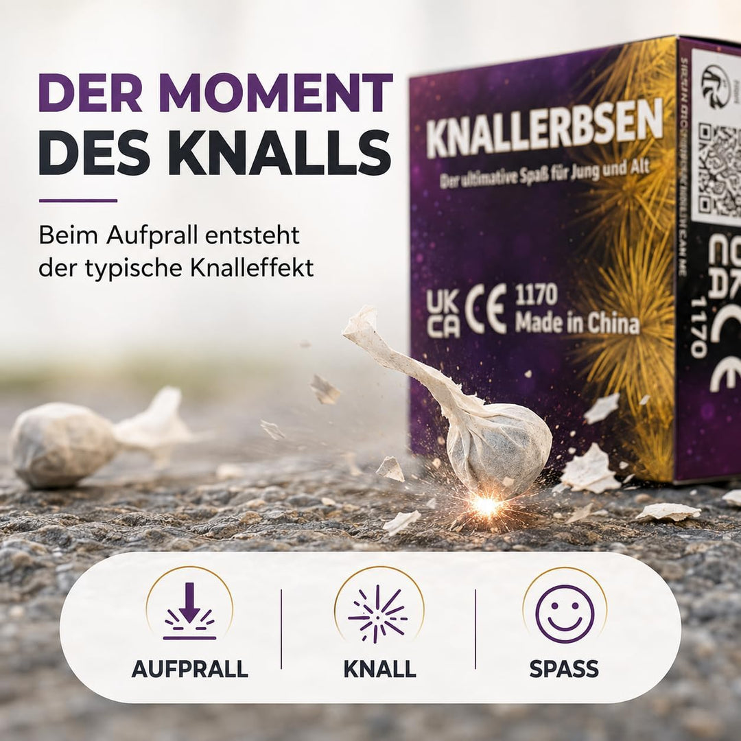 TK Gruppe Timo Klingler 1000x Knallerbsen Happysparks® - Fun Snaps Silvester wie Knallteufel Knaller