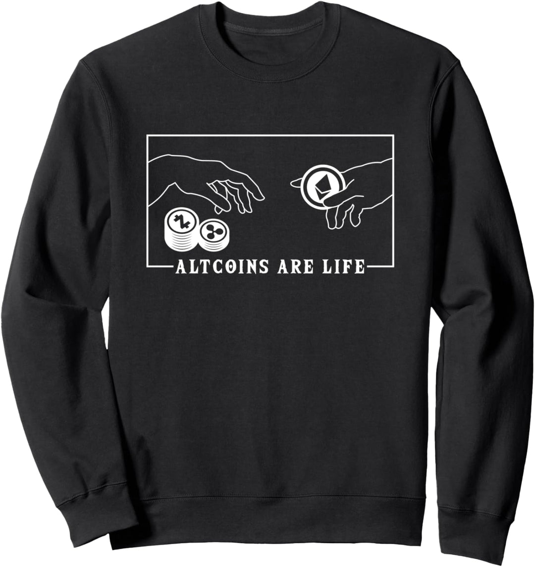 Michelangelo Creation of Adam Altcoins Wallet Kryptowährung Sweatshirt