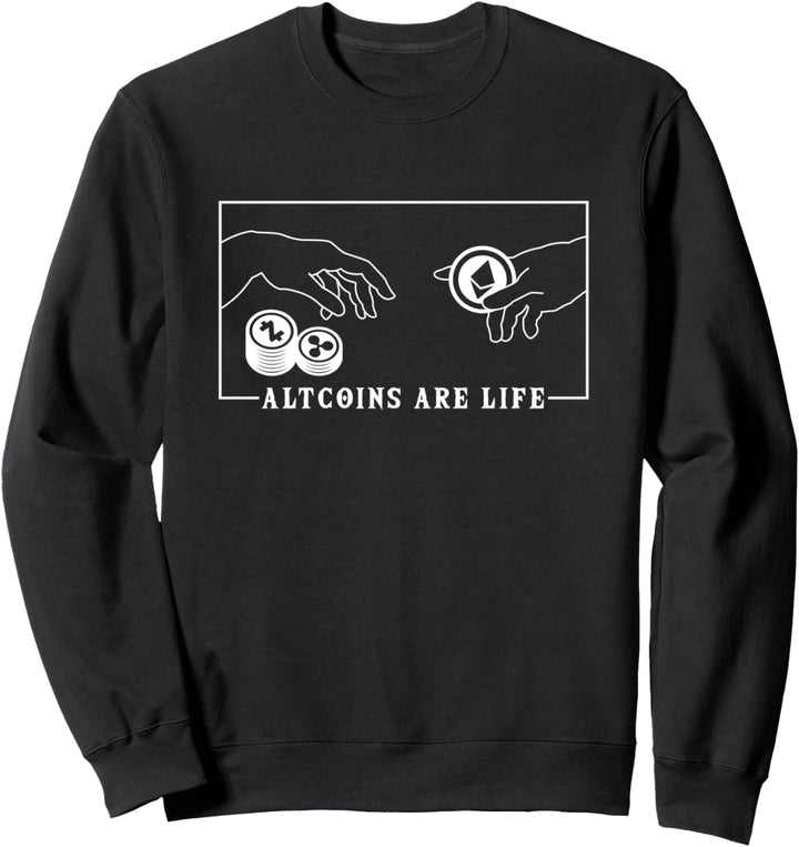 Michelangelo Creation of Adam Altcoins Wallet Kryptowährung Sweatshirt