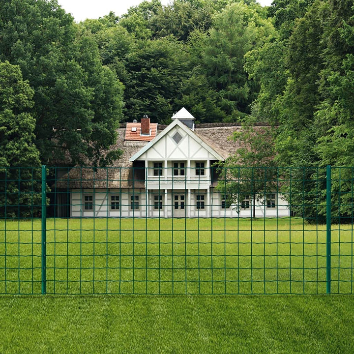 HOMIUSE Metallzaun Stahl 20x0,8 m Grün Gartenzaun Metall Drahtgitter Gartenzaun Sichtschutz Gitterza