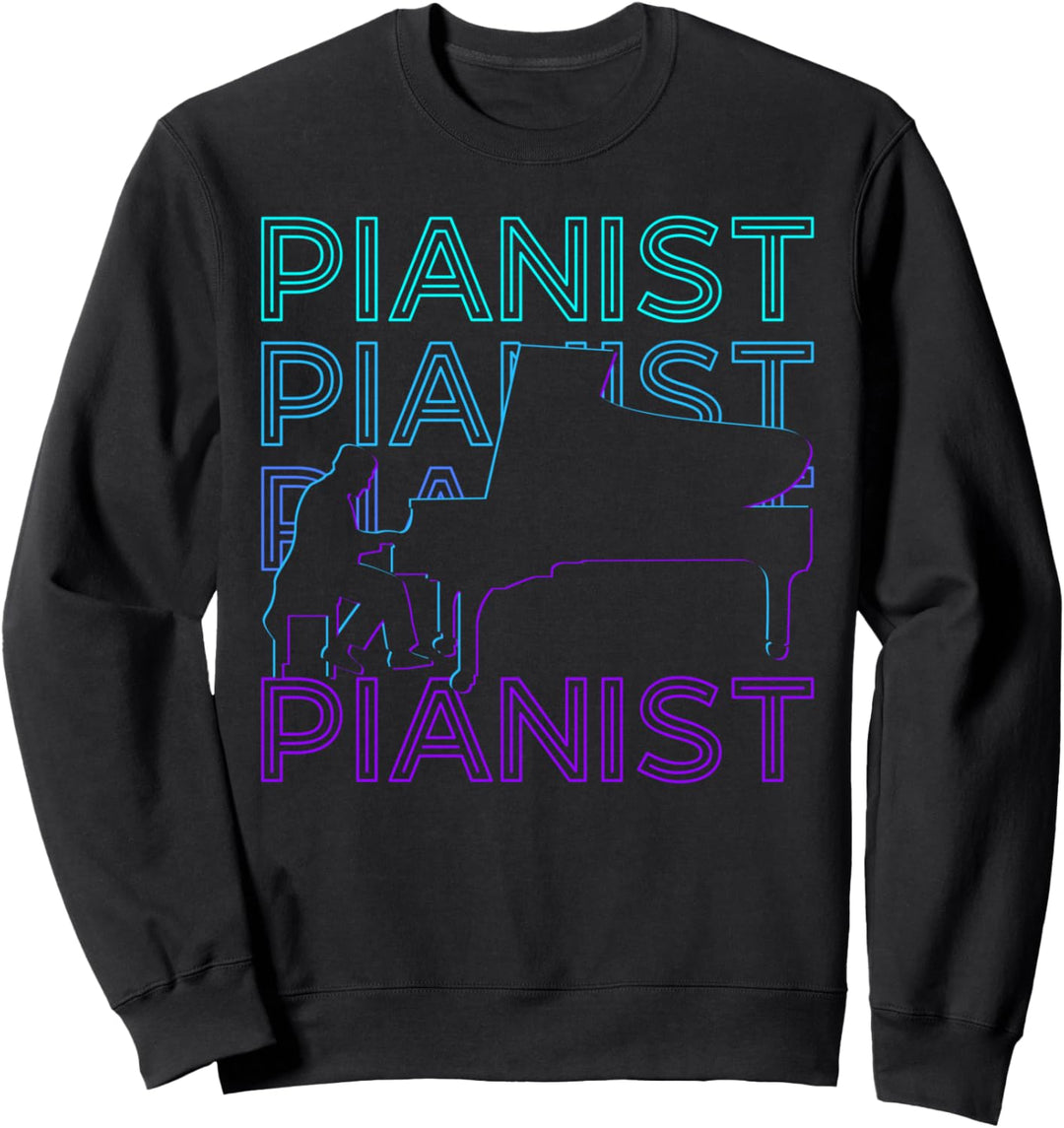 Pianist Keyboarder Piano Player Retro Sweatshirt
