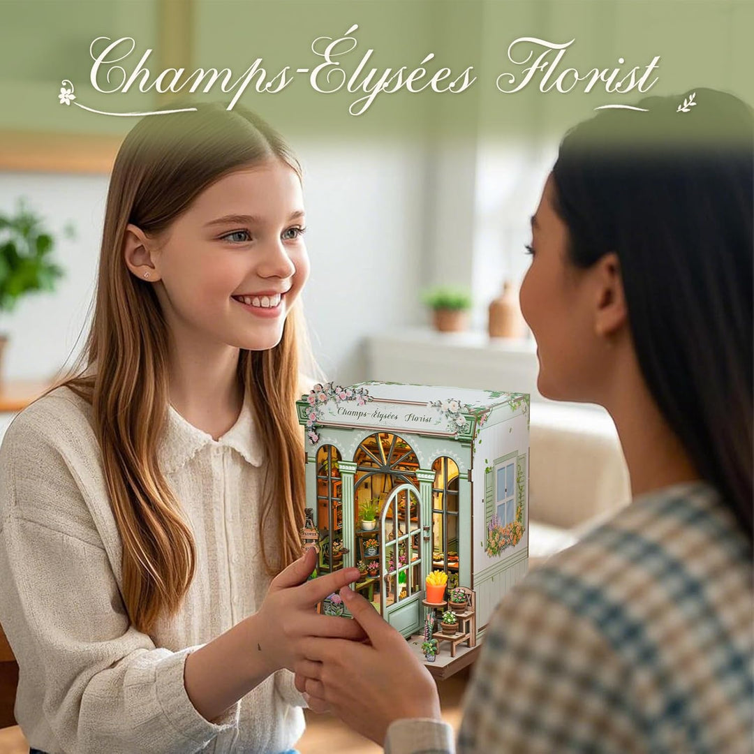 CUTEBEE Book Nook Kit – DIY Puppenhaus Häuser, Miniatur Haus Selber Bauen für Erwachsene, 3D-Holzpuz