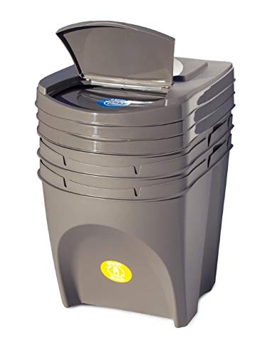 BirnePower Mülleimer Müllbehälter Abfalleimer 75L Set 3 x 25L Mülltrennsystem Behälter Sorti Box mit