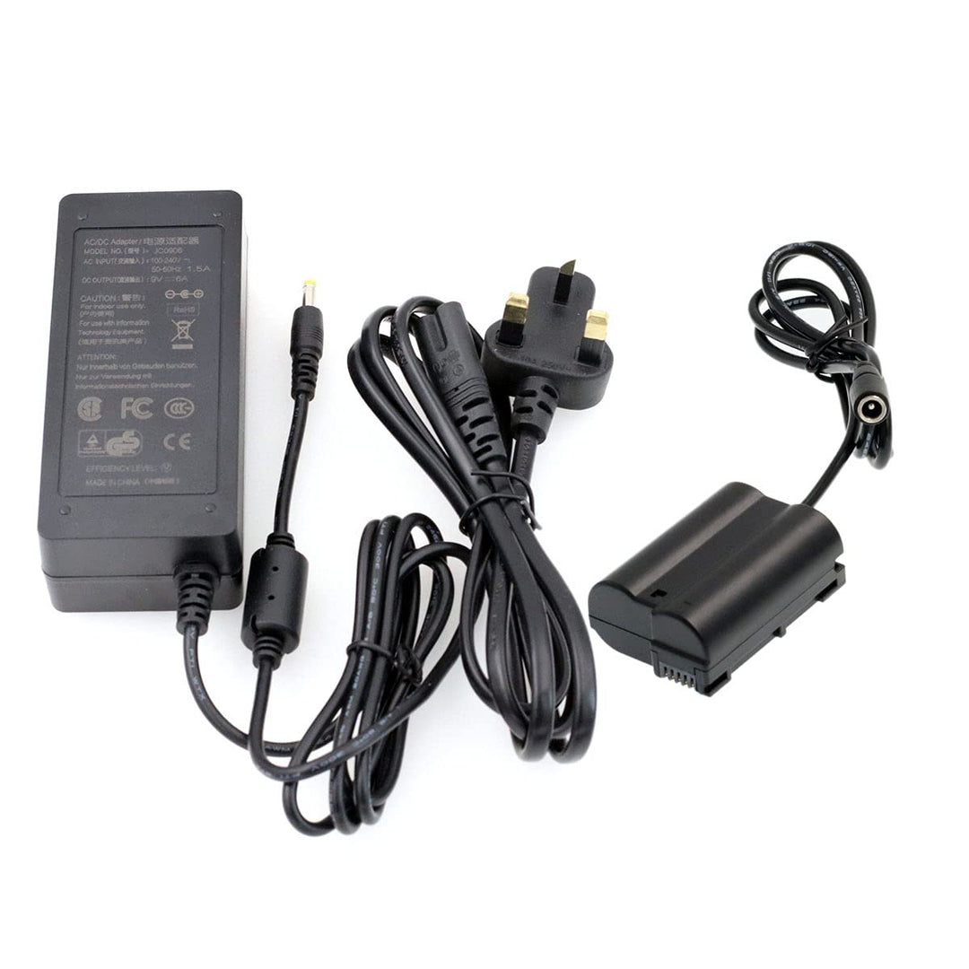 HangTon EP-5B DC-Koppler EN-EL15 Blindbatterie und 9V 6A AC DC-Netzteiladapter für Nikon D7000 D7100