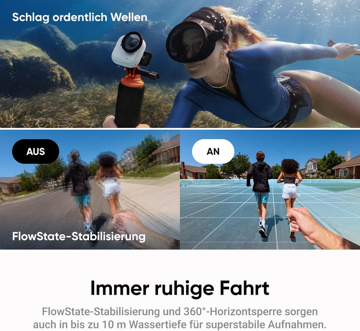 Insta360 GO Ultra Vlogger-Bundle Polarweiss- freihändige 4K Mini-Cam, leicht &amp; mobil, top bei wenig