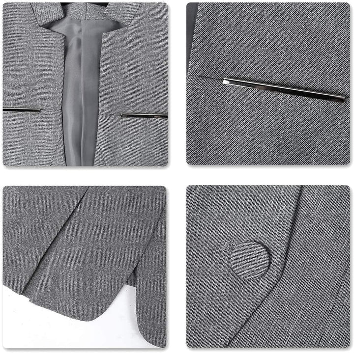 YYNUDA Damen Slim Fit Blazer Sommer Elegant Anzugjacke mit EIN Knopf Kurz für Office Business, XS He