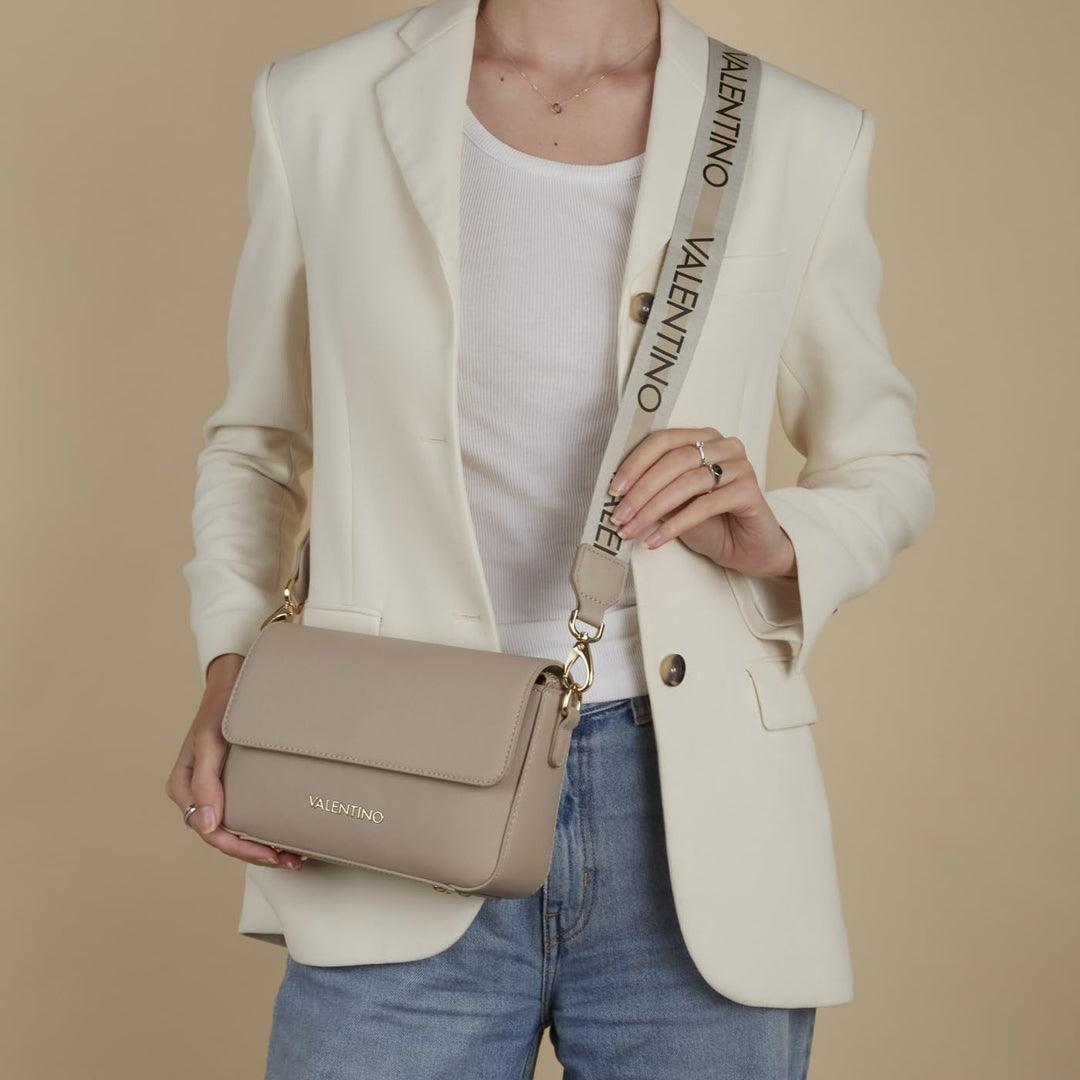 Valentino Damen Zero Re Umhängetasche, Beige