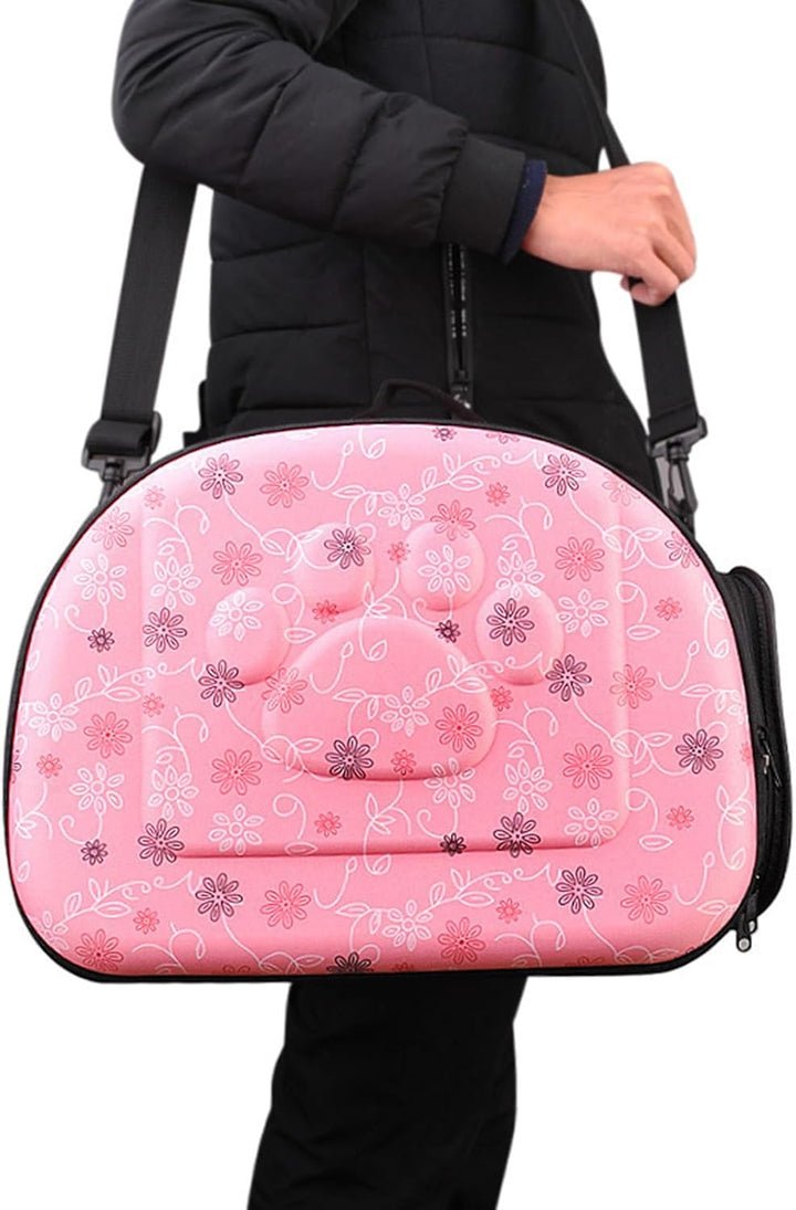 Tragetasche Katze, Atmungsaktive Hundebox Faltbar Mit Schultergurt 42X28X30cm,Hundetasche für Kleine