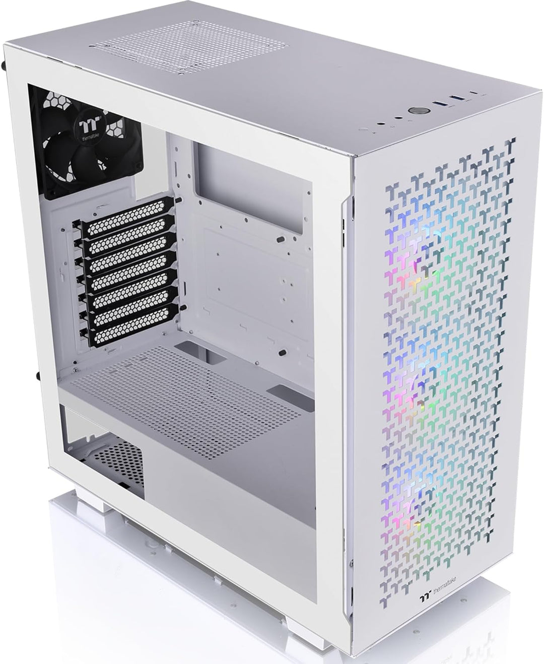 Thermaltake V350 TG ARGB Air Snow White PC-Chassis Mid-Tower-ATX-Gehäuse 4mm gehärtetes Glas 4X Lüft