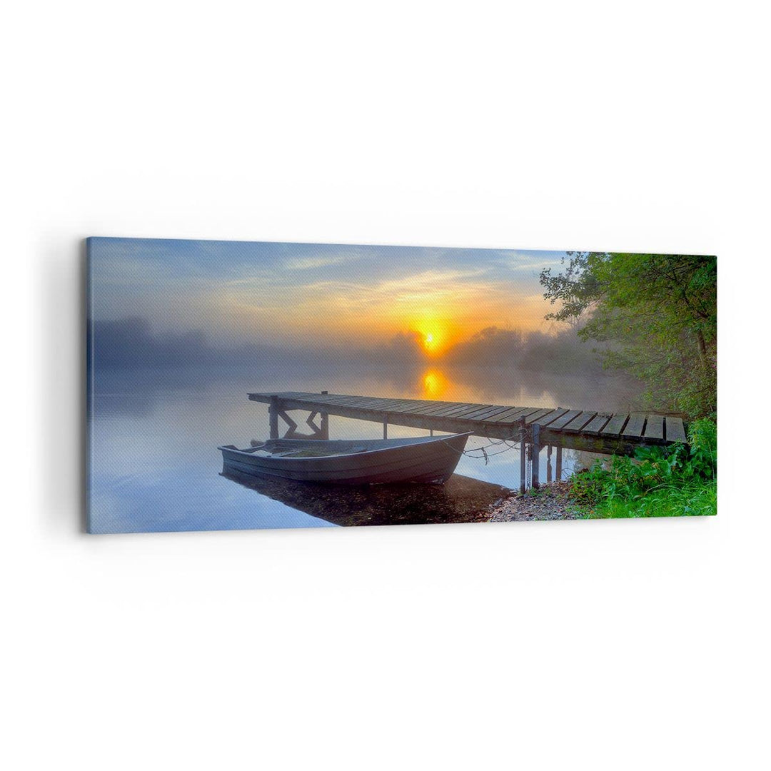 Wandbilder Dekoration Wohnzimmer Landschaft Meer Sommer Sonne Panorama Bilder auf Leinwand 120x50cm