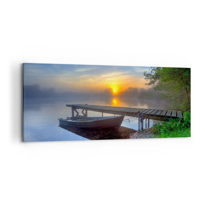 Wandbilder Dekoration Wohnzimmer Landschaft Meer Sommer Sonne Panorama Bilder auf Leinwand 120x50cm