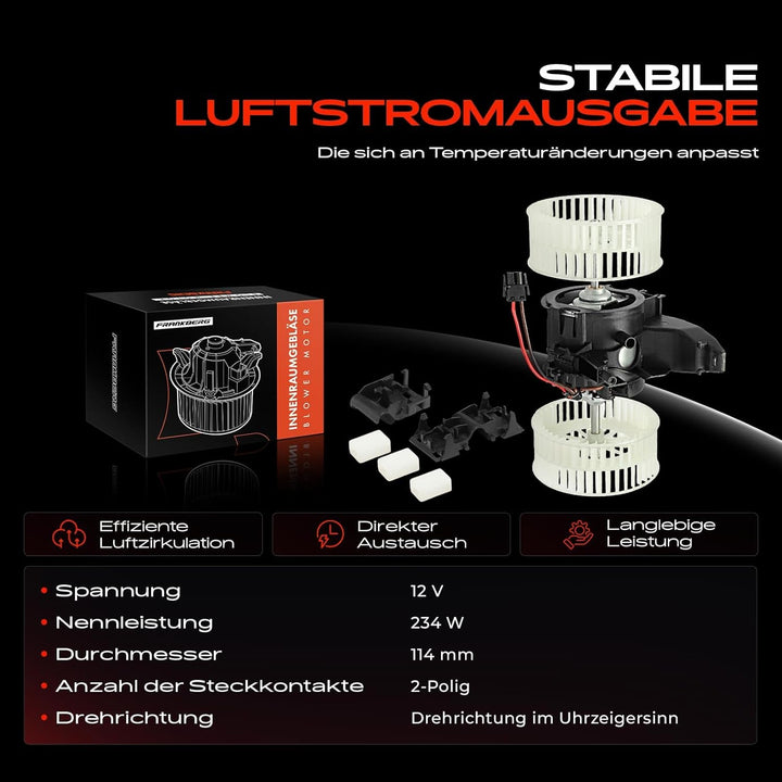 Frankberg Heizungsgebläse Gebläsemotor Innenraumgebläse Kompatibel mit 5er E60 2001-2010 5er Touring