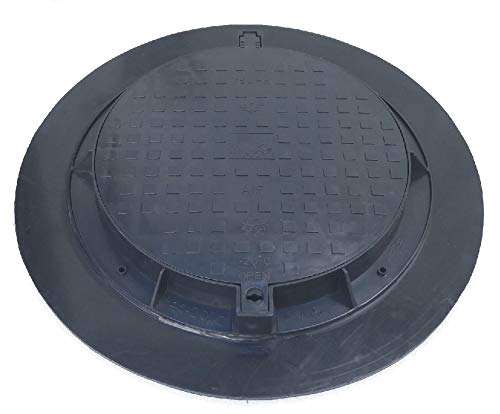 1000mm universal Schachtabdeckung aus Kunststoff Zisternendeckel I Gully (Schwarz), Schwarz