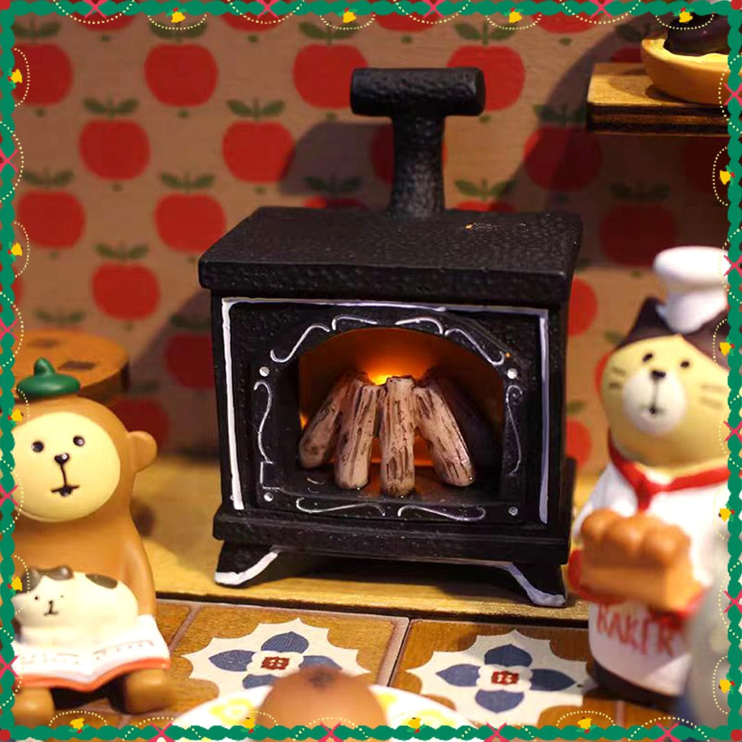 Puppenhaus Miniatur Zubehör Set, 13 Stück Wichtel Zubehör Weihnachten Möbel mit Grusskarten, Miniatu