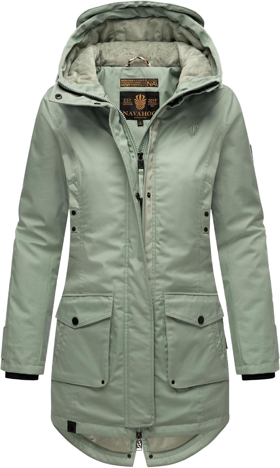 Navahoo Damen Übergangsjacke Warmer Kurzmantel Regenjacke wasserdicht mit Kapuze Brinjaa XS-XXL S Sm