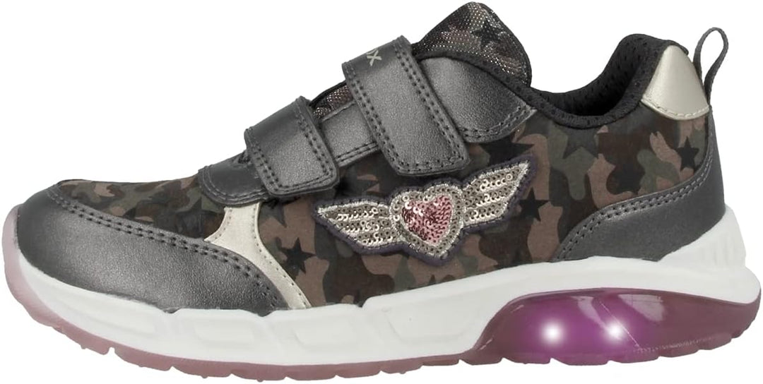 Geox Mädchen J Spaziale Girl A Sneaker 30 EU Dk Grey, 30 EU Dk Grey