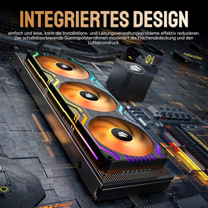 AsiaHorse 3 in 1 PC Gehäuselüfter, 3 * 120mm ARGB PC Lüfter mit 56 Adressierbare LEDs, CPU Gehäuse L