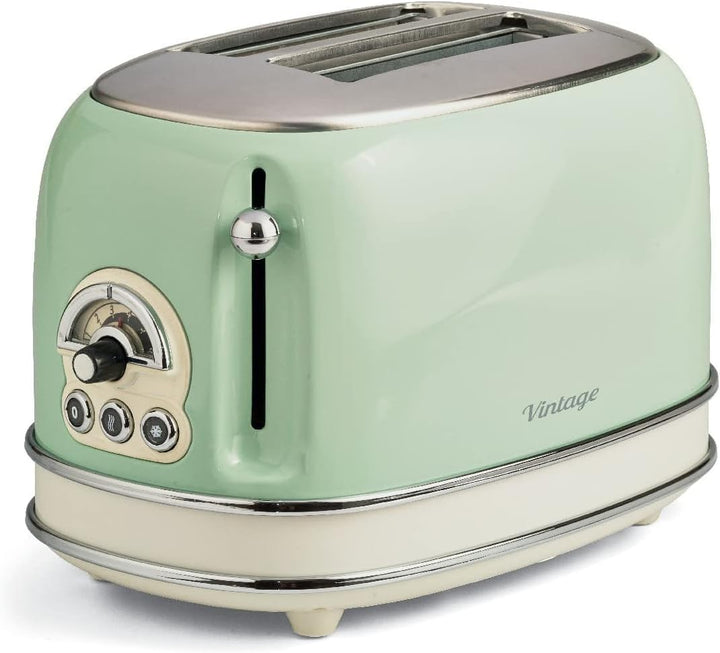 Ariete 155 Vintage Toaster, 2 Scheiben, 810 W, 3 Funktionen, 6 Bräunungsstufen, automatischer Auswur