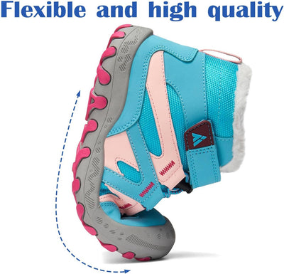 Mishansha Kinder Outdoor Winterschuhe Warm Gefüttert Winterstiefel, Gr.24-38 27 EU Himmelblau, 27 EU