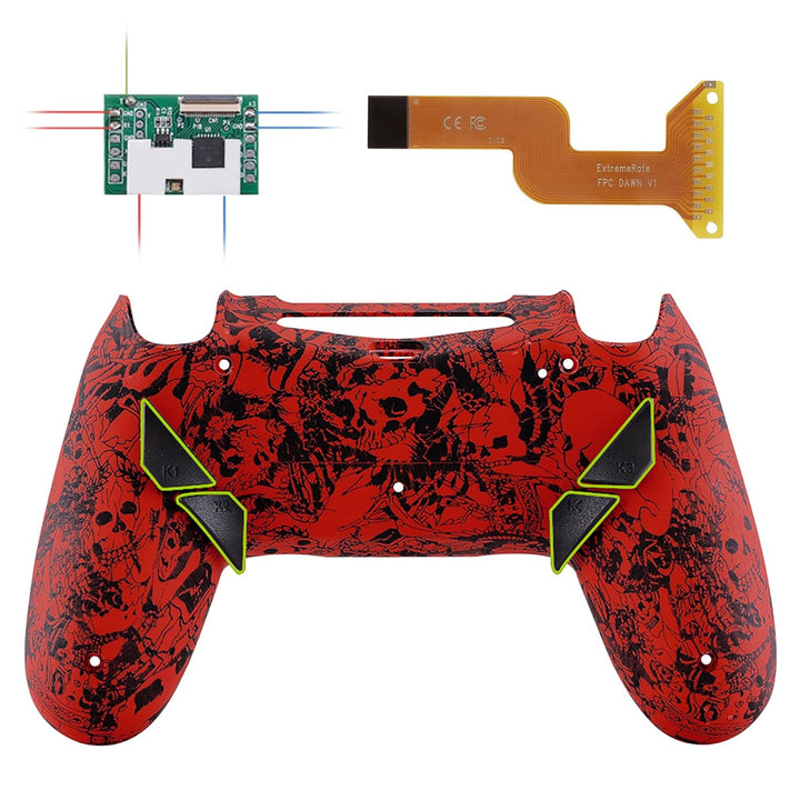 eXtremeRate Programmierbar Dawn Remap Kit für ps4 Controller, Rückseite Hülle Gehäuse Case&Upgrade-B