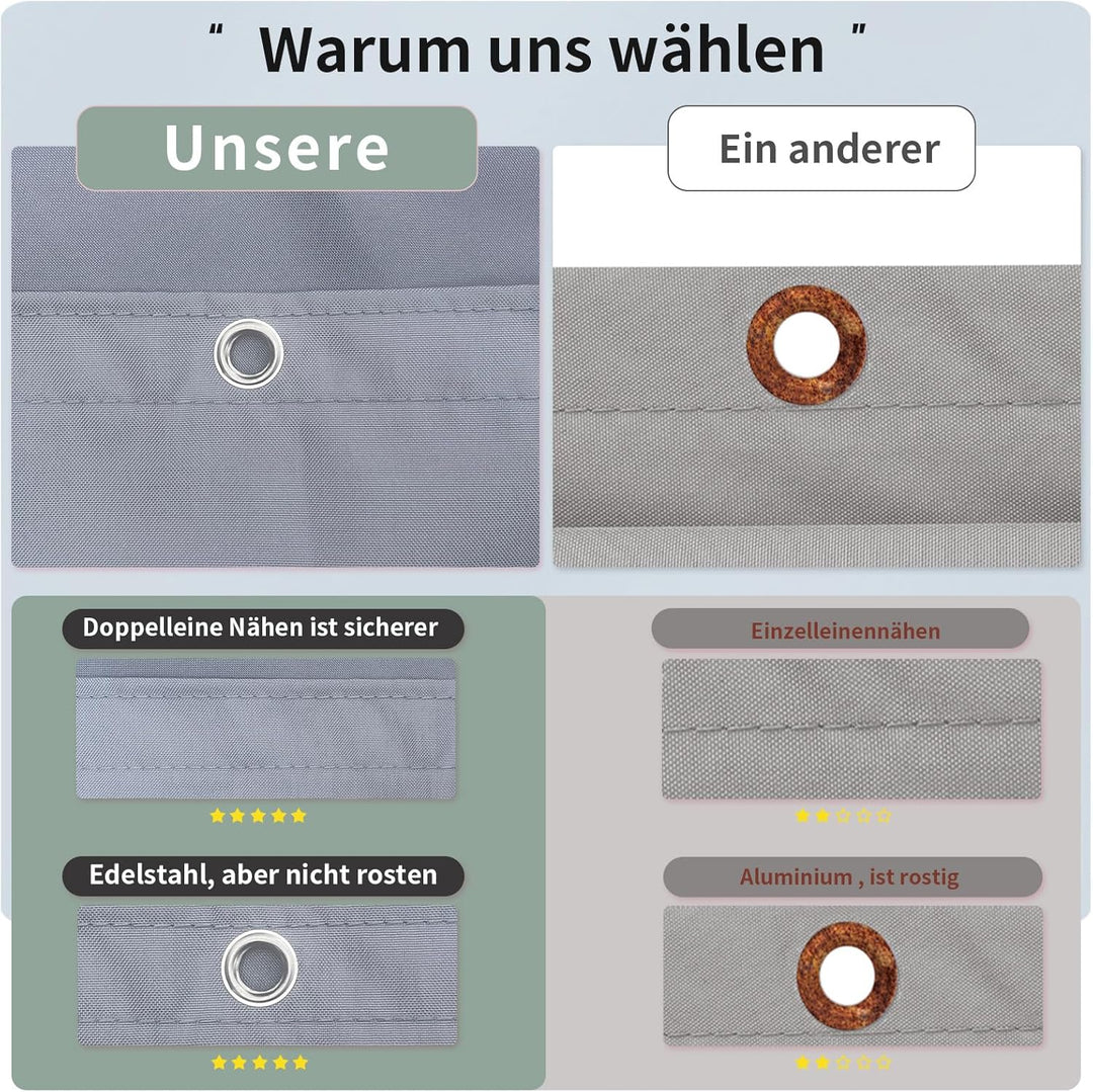 SUN BLOCK Balkon Sichtschutz 100x600cm Balkonabdeckung PES UV-Schutz balkonschutz wetterfest,mit Kab