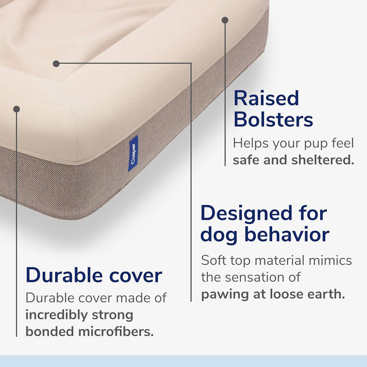 Casper Hundebett, Plüsch, Memory Foam, klein, Sandfarben sand Small, sand Small